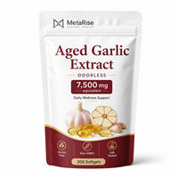 Capsules de Gélules Molles d'Extrait d'Ail Marque Privée OEM, Supplément Herbal à l'Allicine, Formule Nutritionnelle Botanique Naturelle, 300 Unités