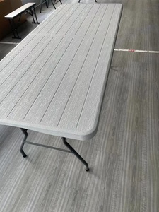 Tavolo Pieghevole Effetto <span class=keywords><strong>Legno</strong></span> per Esterni, Direttamente dalla Fabbrica, Tavolo e Sedia <span class=keywords><strong>Pieghevoli</strong></span> in Plastica Portatili e Semplici per Campeggio e Feste - Product Image 2