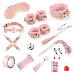 SM性感15件套调情卸扣卸扣鞭子成人女性束缚运动配件套件用于BDSM床娱乐工具套装