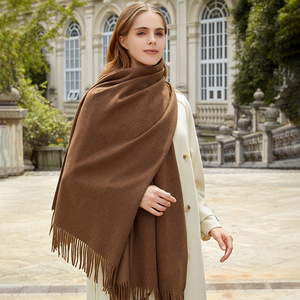 Nuevo Bufanda de Lana Pura Engrosada para Otoño e Invierno, Chal Cálido de Color Sólido Transpirable para Hombres y Mujeres, Uso Diario - Product Image 6