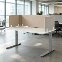 Écran de bureau acoustique pliable et amovible facile à installer, en PET polyester, séparateur en forme de U, panneau de bureau insonorisant certifié trois côtés