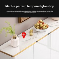 Console multifonctionnelle moderne en bois blanc, écologique et durable, avec tiroirs de rangement, facile à assembler pour cuisine et salle à manger