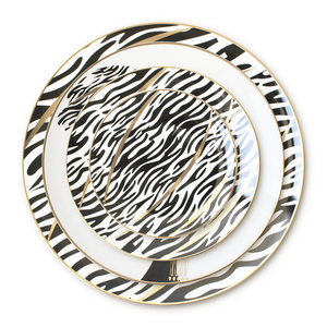 Juego de vajilla de porcelana francesa de Oriente Medio, juego de vajilla negra con borde dorado de cerámica - Product Image 5