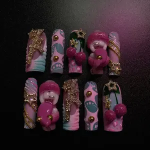 <span class=keywords><strong>Uñas</strong></span> <span class=keywords><strong>Postizas</strong></span> 3D Super Nuevas 2025 con Diseño <span class=keywords><strong>de</strong></span> Labios, Dientes y Pecho, Personalizadas, Francesas, Cuadradas, Hechas a Mano, <span class=keywords><strong>de</strong></span> Lujo - Product Image 4