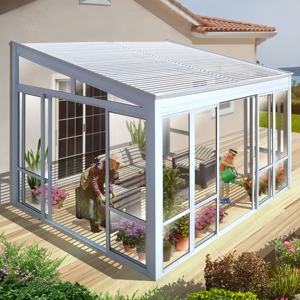 <span class=keywords><strong>Solarium</strong></span> extérieur autoportant à toit rétractable, design moderne, verre feuilleté, écoénergétique, alimenté par l'énergie solaire, pour véranda de villa - Product Image 3