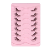 Extensions de cils en fourrure naturelle douce, fabriquées à la machine, réutilisables, populaires, aspect naturel, bande transparente invisible, plateau rose, vente en gros