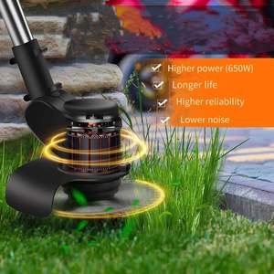 Tondeuse à gazon électrique sans fil Outils de tonte de jardin Tondeuse à gazon domestique Portable Machine de découpe d'herbe avec roues - Product Image 5