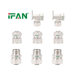 שסתום לחיצה רבע סיבוב IFAN במבצע חם, 16 מ\\\"מ 1/2 אינץ', פליז, מחבר <span class=keywords><strong>PEX</strong></span> זכר, מחבר לחיצה <span class=keywords><strong>PEX</strong></span>, מחבר פליז - Product Image 2