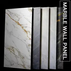 Bamboo Charcoal Wood Veneer Factory Price Interior Decoration 5/8mm PVC Marble Texture Waterproof Wpc Marble Sheet