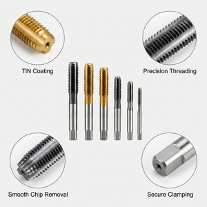 Tarauds à pointe spirale HSSE nitridés M3 <span class=keywords><strong>M4</strong></span> M5 M6 M8 M10 M12 pour alliage d'aluminium SENSPARK – Plusieurs tailles disponibles - Product Image 4