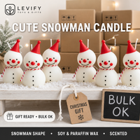 Vela Aromática de Cera de Soja con Forma de Muñeco de Nieve, para Decoración Navideña, Venta al Por Mayor 2026