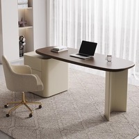 Bureau de direction italien crème haut de gamme Bureau minimaliste moderne en bois massif pour bureau ou villa