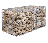 Panier en treillis gabion 4 mm en fil de fer galvanisé 2 m x 0,5 m x 0,5 m, galvanisé à chaud, soudé par hélicoil, à mailles carrées, pour la construction de murs de soutènement