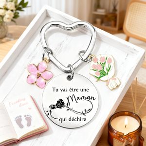 Llavero con Gráfico Floral para Anuncio de Embarazo, Regalo para Madre, Madrina, <span class=keywords><strong>Abuela</strong></span> - 'Vas a ser <span class=keywords><strong>Abuela</strong></span>' - Product Image 2