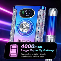 Ponceuse à ongles portable rechargeable avec strass, 45 000 tr/min, affichage numérique, polisseuse électrique pour le retrait d'acrylique, usage professionnel en salon