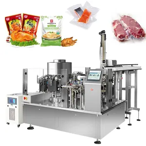 Automatisches Treffen mit eingelegtem Gemüse Kimchi Beef Pouch Füllen und Versiegeln Vakuum verpackungs maschine