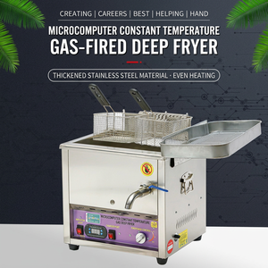 Friteuse à gaz automatique YD R23 en acier inoxydable, friteuse commerciale de 25 L, facile à utiliser - Product Image 5