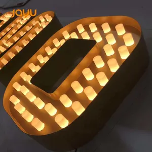 Store front light text company brand 3D LED luminous letter logo accept customization