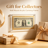 Cadre flottant en acrylique transparent pour billet de banque, fixation murale aimantée puissante, vitrine pour billets de collection avec support pour décoration
