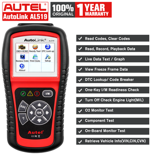 Cập Nhật Trực Tuyến Chính Hãng Hoạt Động Trên Tất Cả Các Loại Xe Đời 1996 (OBDII & CAN) Autel <span class=keywords><strong>AutoLink</strong></span> <span class=keywords><strong>AL619</strong></span> OBDII CAN ABS Dụng Cụ Quét Ô Tô - Product Image 4