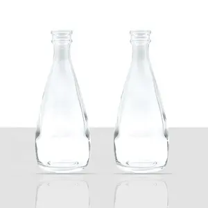 Custom Glass Cell Culture 250ML 8 OZ Tokkuri Clear Spring Water Flask Eggplant-Shaped Tissue Culture Bottle