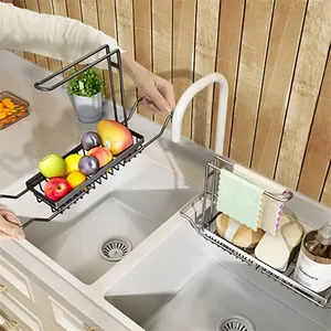 <span class=keywords><strong>2022</strong></span> <span class=keywords><strong>nouveau</strong></span> porte-éponge de cuisine en acier inoxydable extensible 3-en-1 avec Construction en métal - Product Image 4
