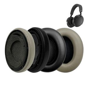 Almohadillas de Repuesto Teeline para Auriculares <span class=keywords><strong>Sennheiser</strong></span> Momentum 4 Inalámbricos Over-Ear - Cuero Proteico Transpirable y Espuma Viscoelástica Duraderas - Product Image 1