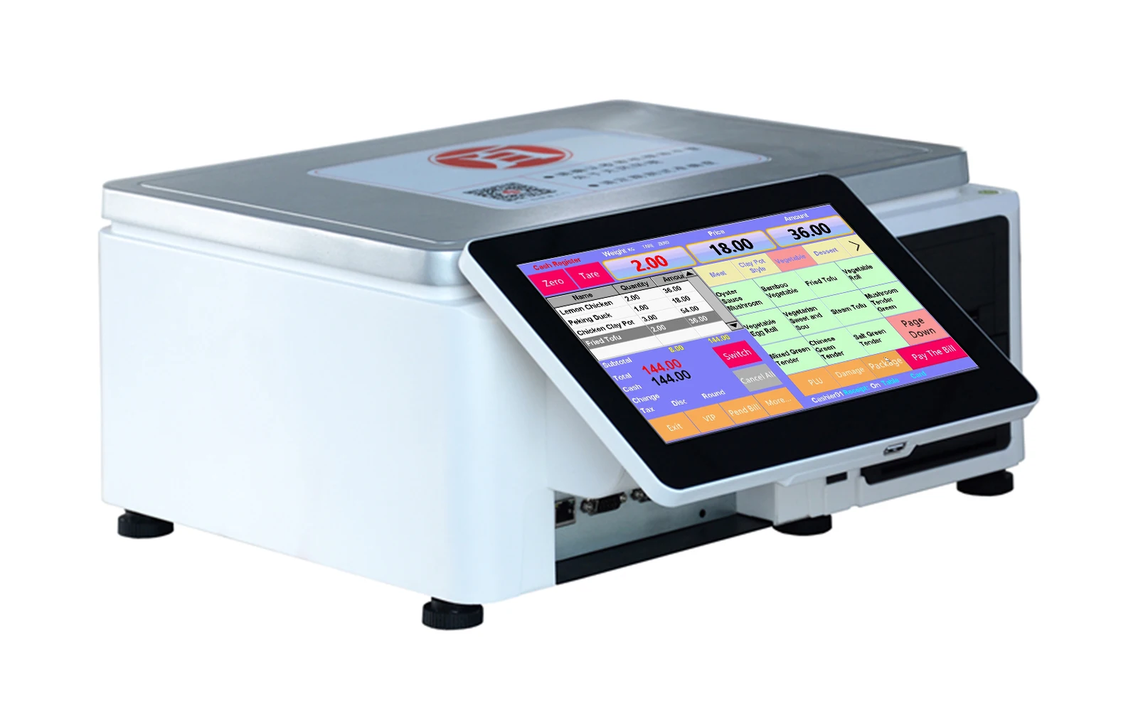 A new generation of All in one 10 inch capacitive touch screen cash register scale T10 with 58mm thermal printer