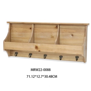 Nordic <strong>Wall</strong> Mounted <strong>Key</strong> Holder with Iron and Wood Storage <strong>Racks</strong> Multifunction Rectangle Design for Tools - Product Image 4