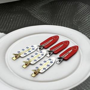 メイクアップハートジルコンパールアセテートノーベンドヘアクリップダックビルクリースレスヘアクリップ - Product Image 2