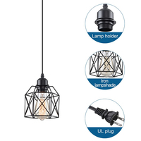 Lámpara de Techo LED de Estilo Nórdico Retro, Lámpara de Araña Personalizada para Bar, Pasillo o Dormitorio, para Hogar u Oficina, Base de Hierro
