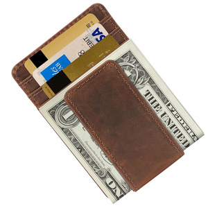 Genuine Leather Card Holder 4 Inch <b>RFID</b> <b>Blocking</b> Multi Functional <b>Wallet</b> For Credit Cards And Driver License Storage - Product Image 4