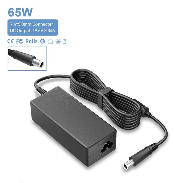 65W Laptop Charger Adapter 7.4mm*5.0mm 19.5V 3.34A Laptop Ac Charger With US/UK/EU/AU AC Cable Chargers & Adapters