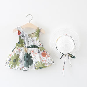 Nouvelles robes mignonnes pour filles, robe décontractée en coton, vêtements pour bébés, vêtements pour fillettes, vêtements pour enfants, chapeau gratuit - Product Image 2