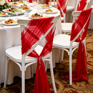 Funda y Decoración para Silla de Boda - Cubierta de Silla de Chifón y Tul para Hotel, Boda, Fiesta en Bali - Product Image 5