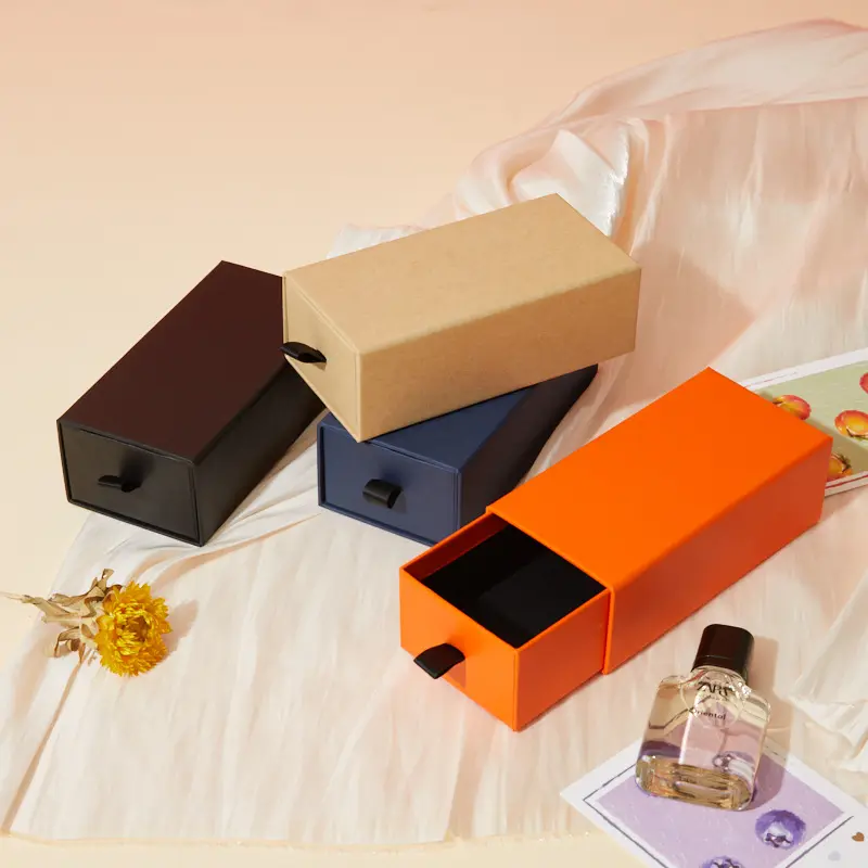Personalizado luxo perfume embalagem caixa batom óculos gaveta papel caixa com seu próprio logotipo