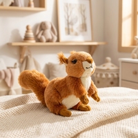 Peluche d'écureuil à poils longs, jouet en peluche doux, poupée pour cadeau et décoration de chambre