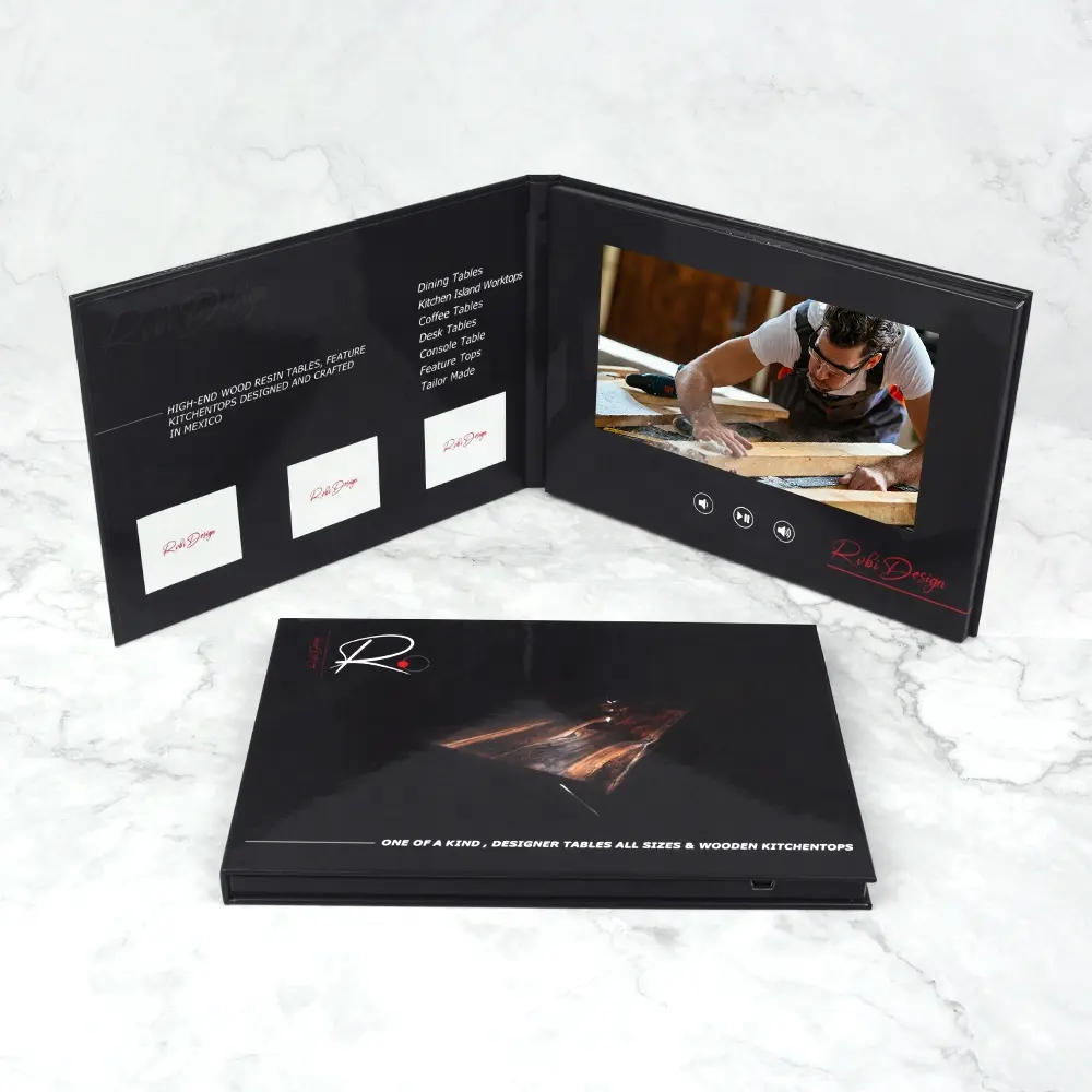 Promotional New arrival wedding gift video book wedding invitation cards with lcd screen
