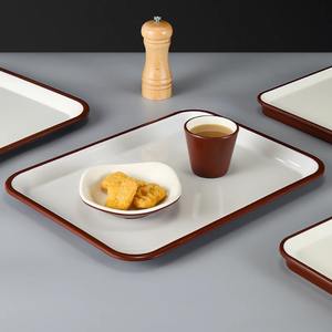 صواني تقديم فواكه مجففة مستطيلة الشكل من الميلامين بتصميم مخصص فارغة آمنة على الغذاء مزينة بشعار - Product Image 4