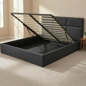 Tête <span class=keywords><strong>de</strong></span> <span class=keywords><strong>lit</strong></span> moderne et confortable pour <span class=keywords><strong>lit</strong></span> Queen/King avec rangement, revêtement <span class=keywords><strong>en</strong></span> <span class=keywords><strong>tissu</strong></span> durable, cadre <span class=keywords><strong>en</strong></span> bois <span class=keywords><strong>de</strong></span> pin, sommier à ressorts - Product Image 3