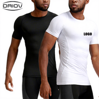 Impresión de alta calidad para hombre gráfico 95 algodón 5 Spandex camisetas de compresión elastano estiramiento transpirable gimnasio Camiseta de manga corta