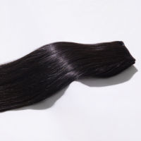 Extensions de cheveux humains noirs soyeux et lisses, à cuticules alignées, double trame, pour ajouter du volume et de la longueur