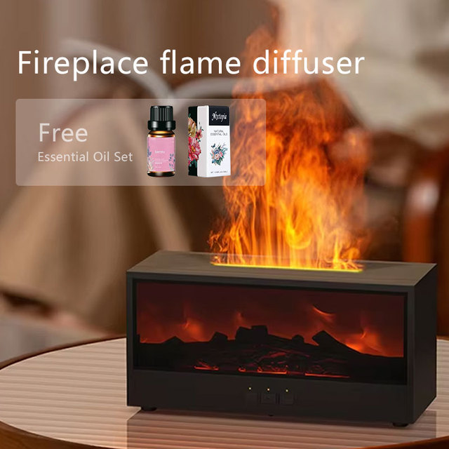 ODIS New Creative Fireplace Design Colorful Flame Lamp Essential Oil Diffuser Aromatherapy Machine DIY Long Lasting Fragrance