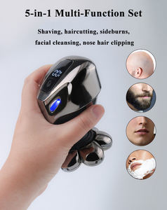 En stock Rasoir à crâne rotatif rechargeable 7D Rasoirs à tête électrique 5 en 1 pour hommes chauves - Product Image 3