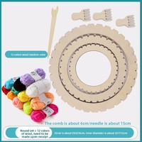 Juego de tablas de tejido de madera, tabla sencilla para tejer lana, kit portátil de material para manualidades para niños