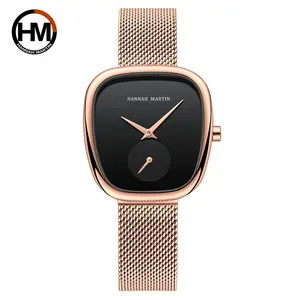 Hannah Martin 1251 prêt à expédier élégant Top qualité plus récent Design fantaisie meilleure vente en vente femmes montre à Quartz maille bracelet en acier