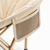 Chaise pliante ergonomique Oxford à coque rigide pour jardin, directement de l'usine, avec rembourrage et poche latérale