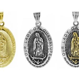 Collar con Colgante de la Virgen María Vintage, Joyería Unisex de Acero Inoxidable con Diseño Geométrico, Chapado en Oro, Regalos para Fiestas - Product Image 6