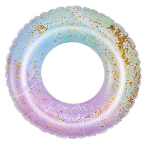 Flotador Inflable con Diseño de Pintura a Tinta con Lentejuelas, Anillo de Natación Engrosado para Piscina y Parque Acuático, Uso Unisex para Adultos, Ecológico - Product Image 5