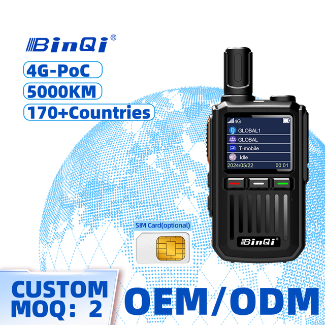 4G POC LTE Radio With Flashlight Long Range SIM Card Global PTT Wireless Intercom Two Way Radio for Night Use